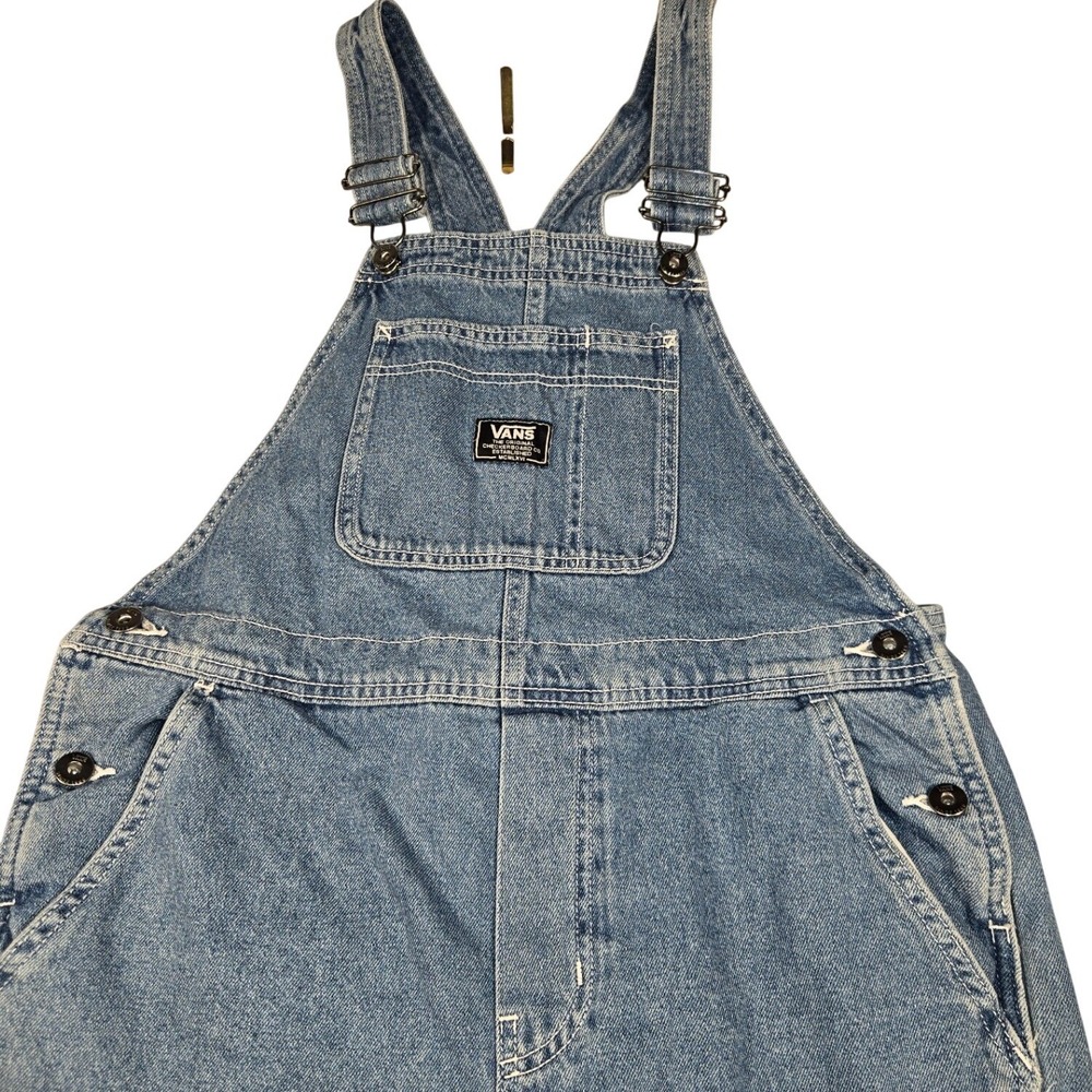 Vans Ground Work Denim Overalls Blue Carpenter Bib VN000F7E7W6 Womens Small